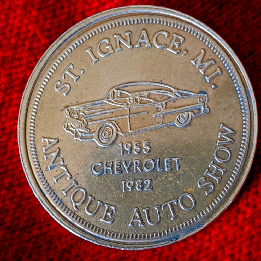 VERY RARE COLLECTIBLE TOKEN from 1982  ST. IGNACE, MI. ANTIQUE AUTO SHOW